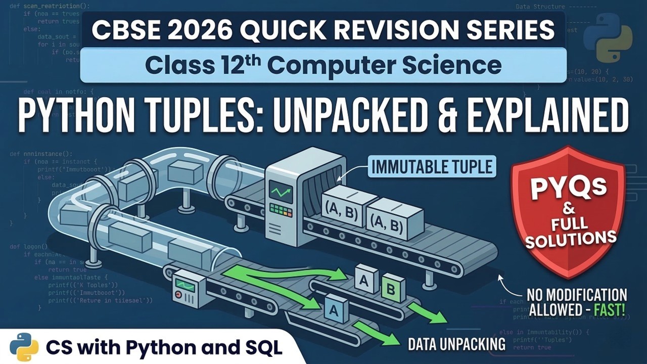 Tuples in Python | Quick Revision & PYQs | CBSE 2026 Class 12th Computer Science
