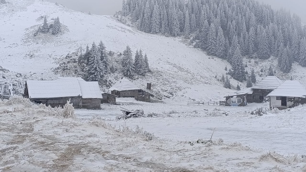 Vlašič Bioska 03.10.2025 Snjeg mecava kao upo zime veliki minusi led po putu