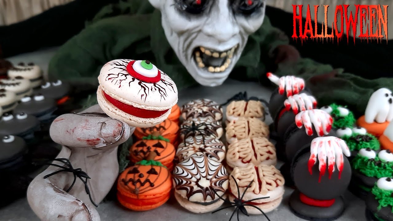 Scary Halloween Macarons Decorations | Last Minute Yummy Treats