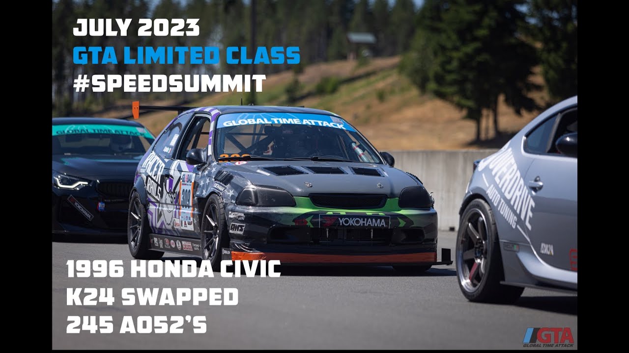 Global Time Attack Limited Class K24 Swapped EK Hatchback The Ridge Motorsports Park July 2023