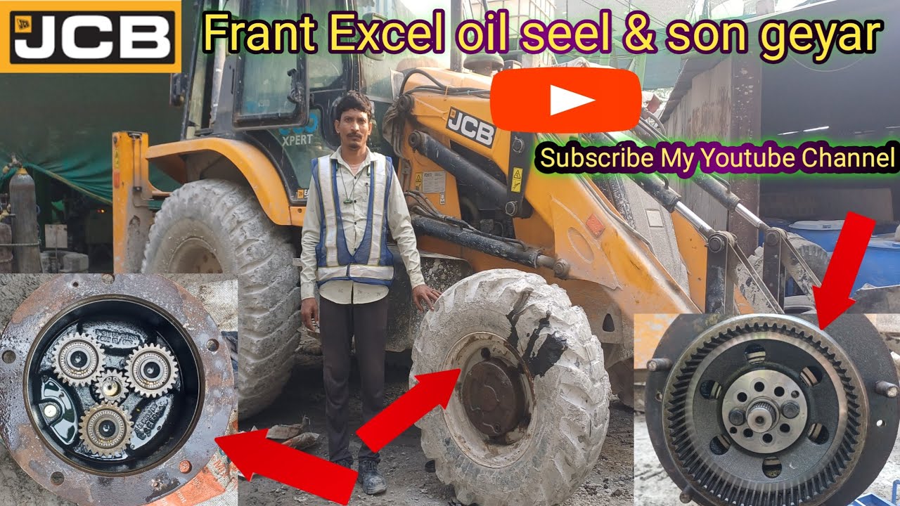 #JCB 3DX SUPER 4X4BS5 Me Frant Excel oilseel & son geyarजे सी बी का फ्रेन्ट एक्सल सिल कैसे चेन्ज करे