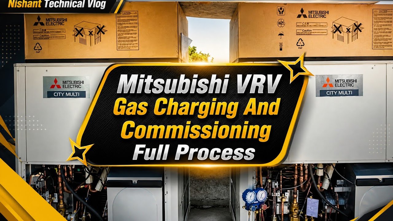 Mistubishi VRV Gas Charging And Commissioning Full Process 