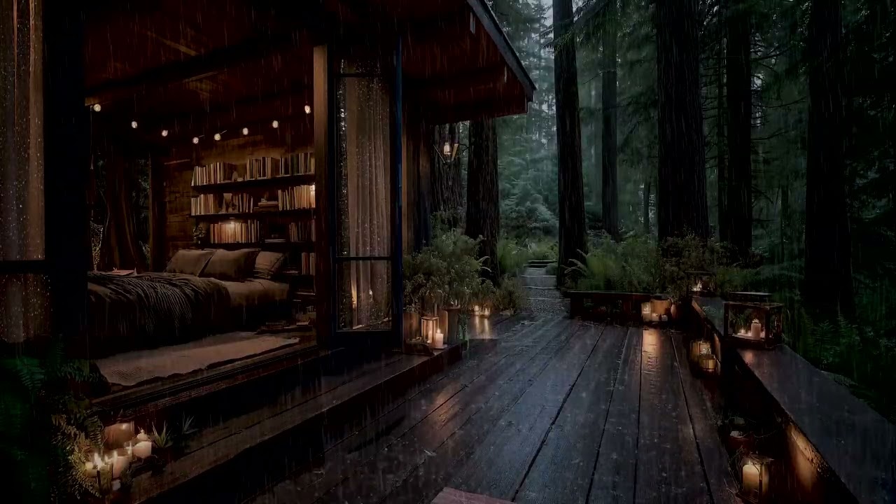 Heavy Forest Rain at Night | Calm Rain Sounds to Sleep Deeply and Relax