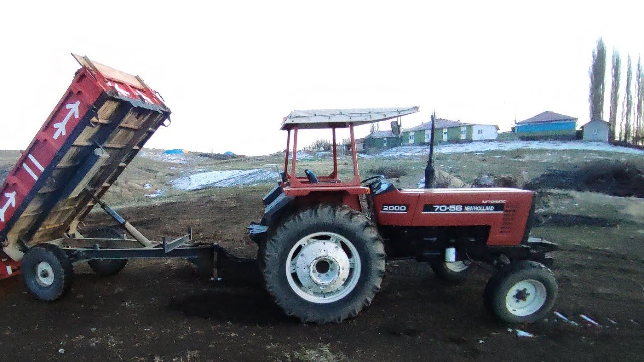 NEWHOLLAND 7056 İLE GÜBRE DÖKMEYE GİTTİM(ZEMİN BUZLU)