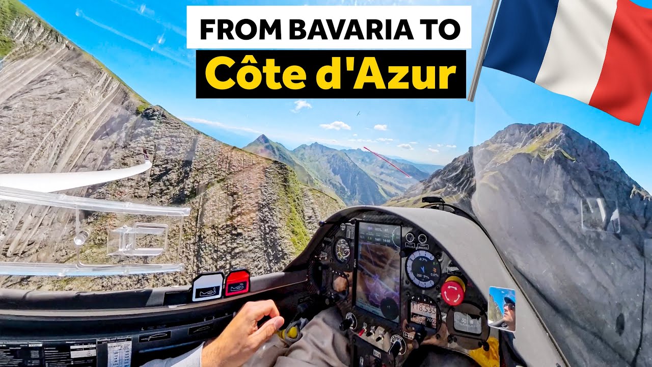 7 Hour Glider Flight from Bavaria to Côte d'Azur - Ep. 1