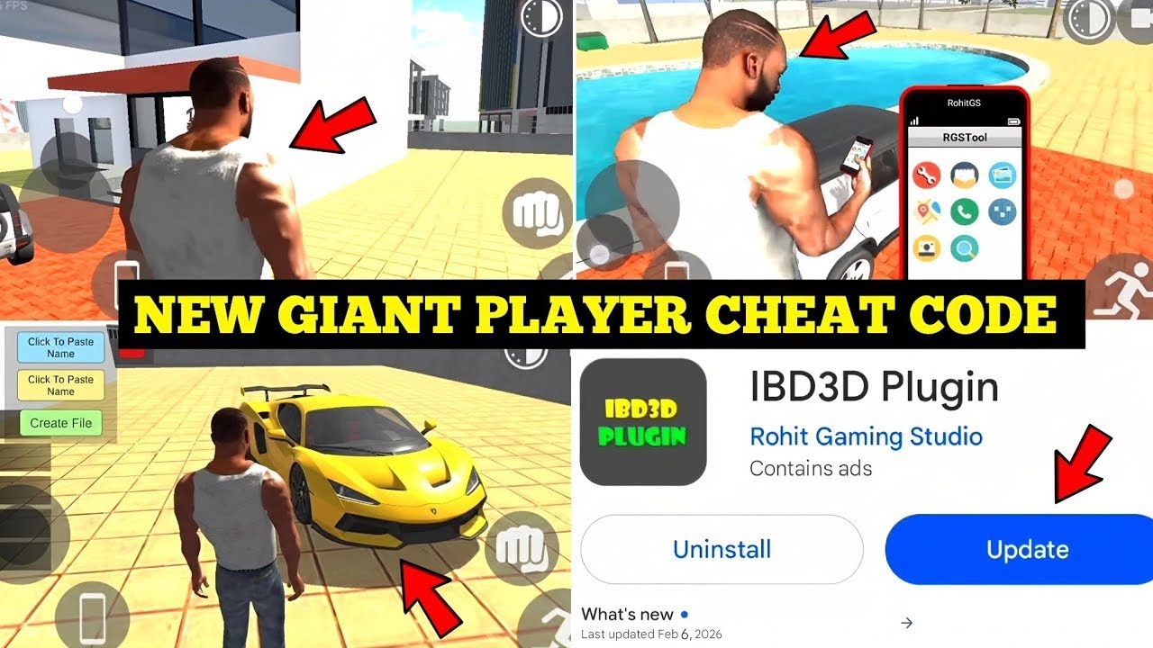 New Giant Player Cheat Code in Indian Bike Driving 3D 🤯🔥| IBD3D PLUGIN NEW UPDATE 😍| Rkgamer