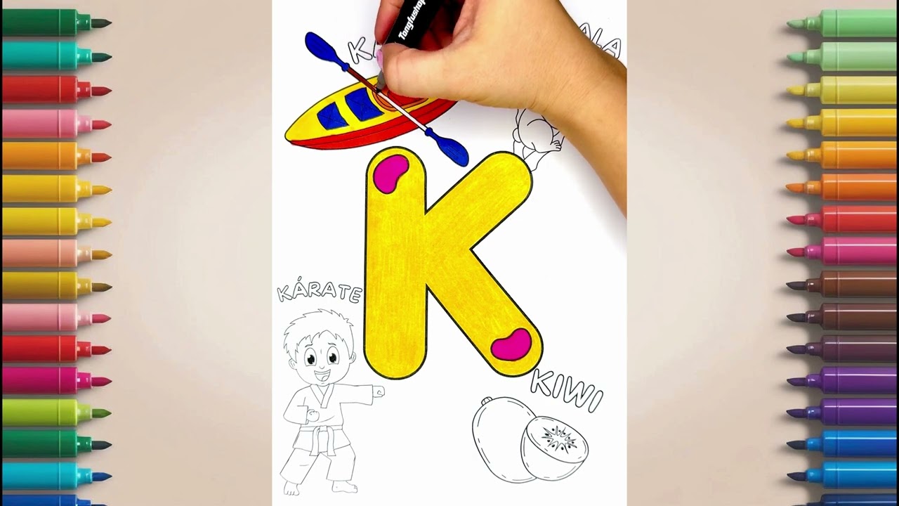 Coloreamos la letra K – dibujos divertidos para niños