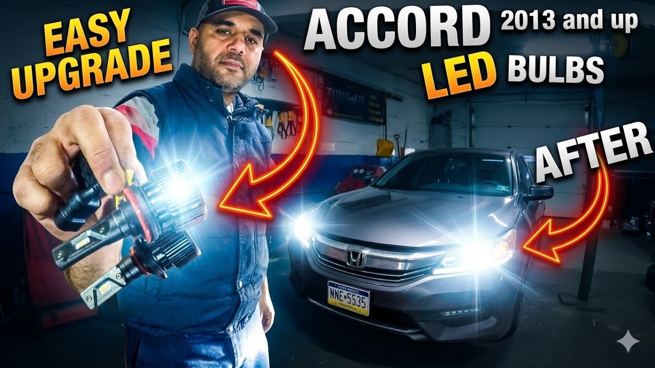 Honda Accord 2013 to 2017  and up LED BULBS high and low Beam 6000K lumens, $40 set on amazon DIY