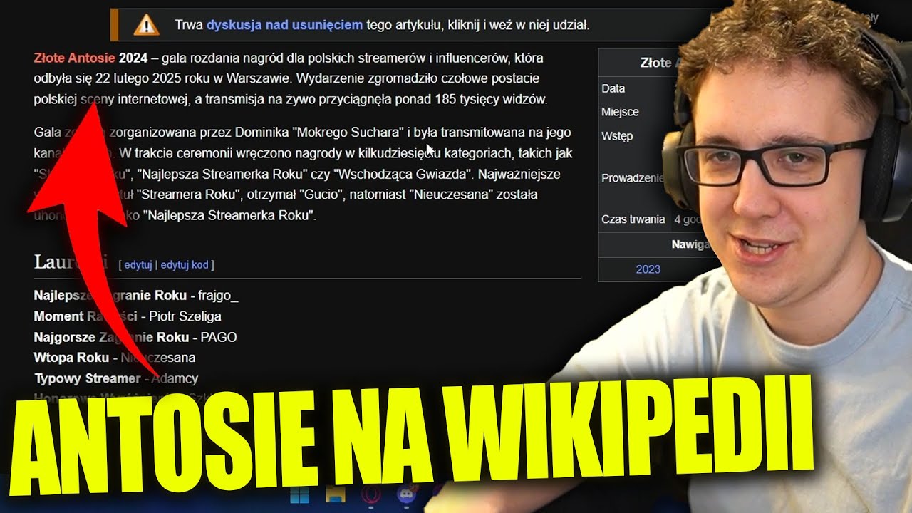 SUCHAR ROZMOWA Z TWITCH STAFFEM O ZŁOTYCH ANTOSIACH, OPERACJA, BIEŻNIA DOMOWA, ANTOSIE NA WIKIPEDI