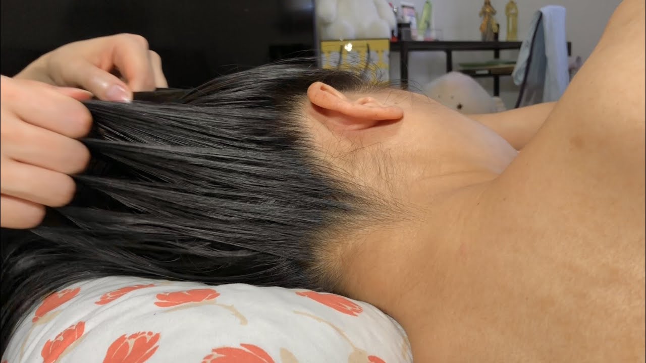 ASMR Hair Pulling AT THE NAPE + Scalp Scratching w. WOODEN SCRATCHER to Put the Mind at Ease 🧘🏻‍♀️
