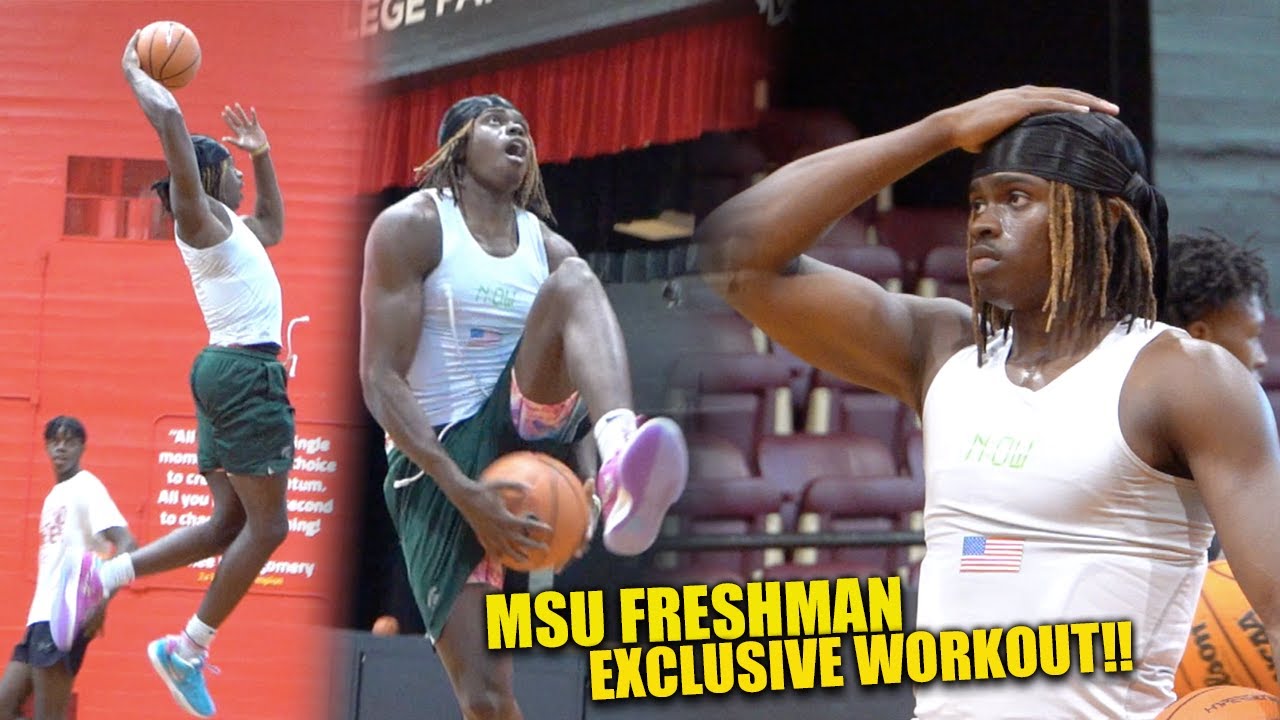 Michigan State's Freshman Coen Carr SHOWS OFF INSANE BOUNCE IN EXCLUSIVE WORKOUT!!