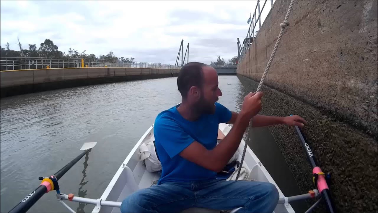 Rowing through a lock