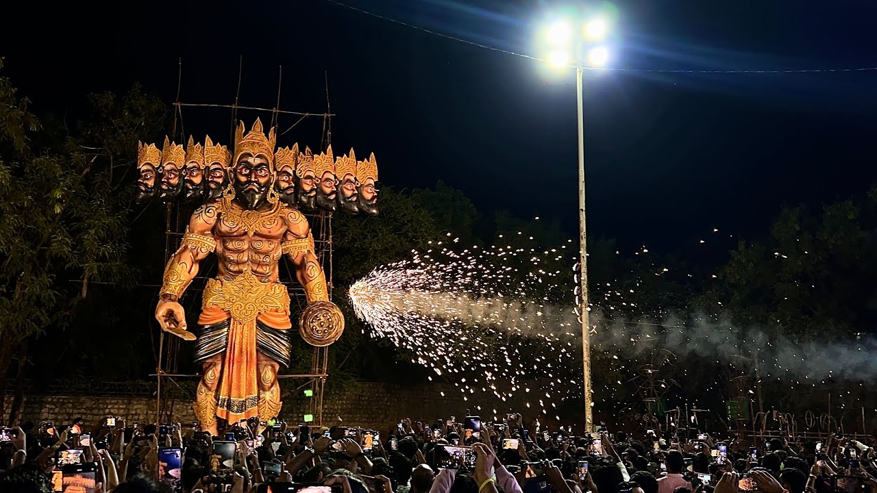 Ravan Dahan 2024 | Ravana Dahanam at Uppal | Hyderabad Dussehra Ravan Dahanam | Maishasura mardhani