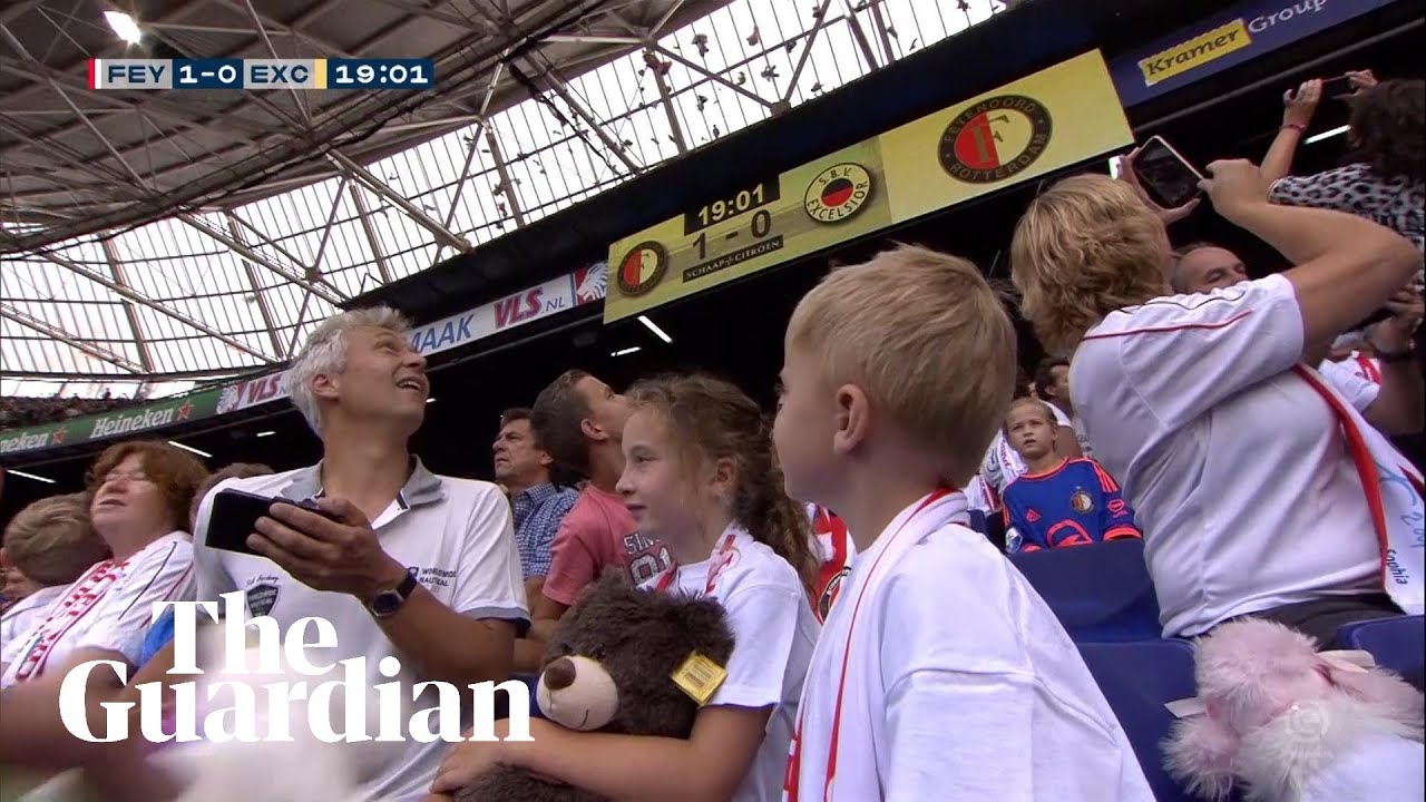 Excelsior fans throw hundreds of soft toys to fans visiting from children's hospital