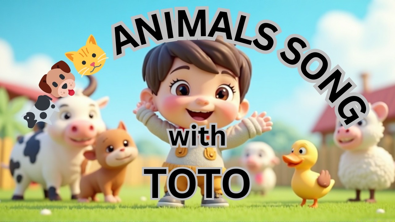 Toto Kids | Toto’s Happy Animal Song 🐄🐶🐱 | Learn Farm Animals for Toddlers