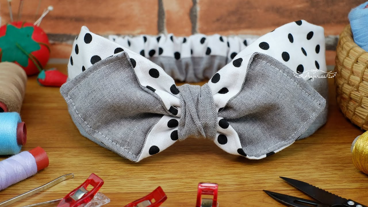 2-TONE Headband with Bow Pattern ❤️ How to Make Bow Headband with Cloth at Home