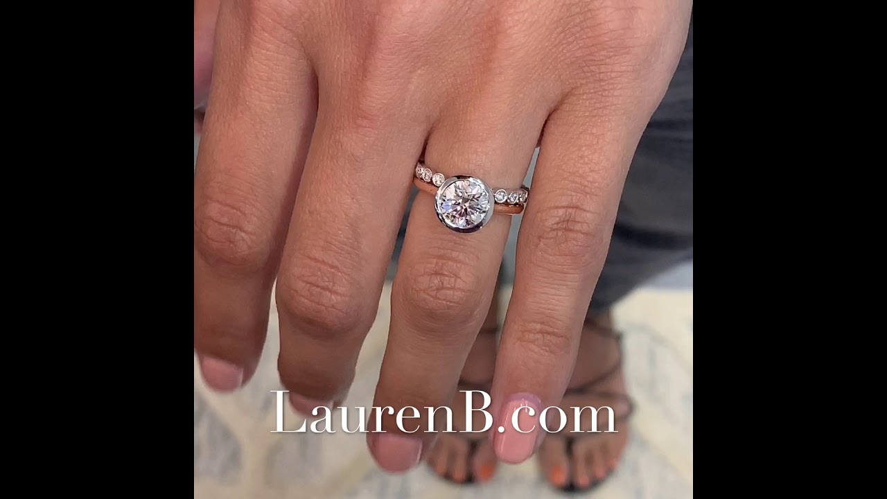 1.61 ct Round Diamond Bezel Set Engagement Ring