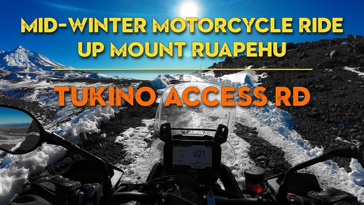 Mid-Winter Motorcycle Ride Up Mount Ruapehu - Tukino Access Rd