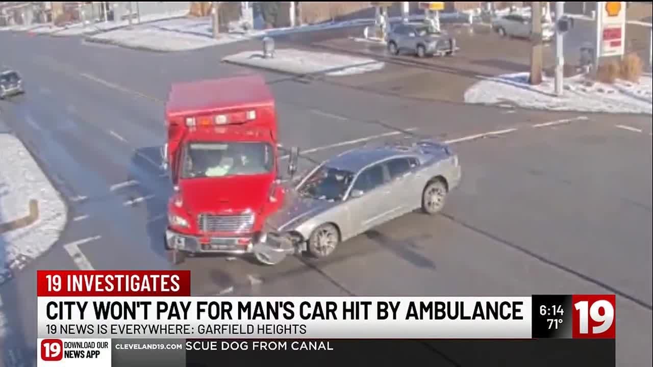 Garfield Heights man says city won’t reimburse him after ambulance totaled his car