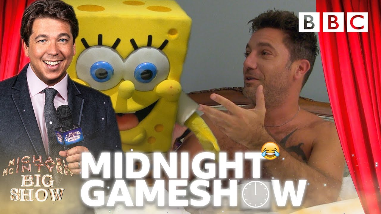 Spongebob surprises Italian chef Gino D'Acampo in Michael McIntyre's wake up prank quiz! 😂- BBC