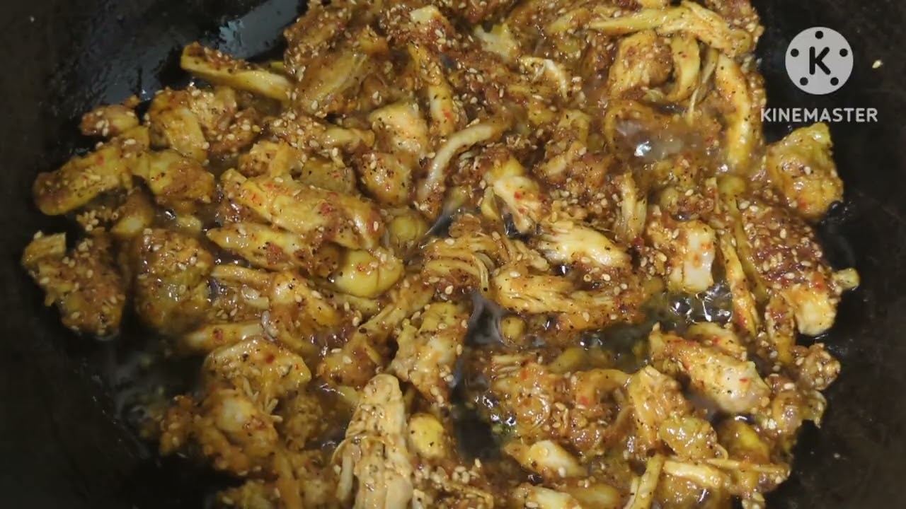 তিল দিয়ে ছাড়া ছাড়া চিকেন ফ্রাই 