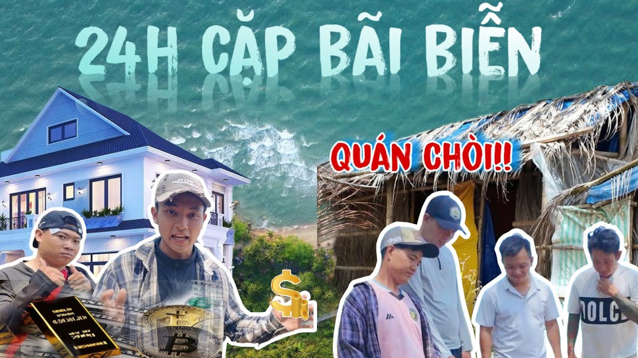 24H Ở Quán Chòi Cặp Bãi Biển Của 2 Đội Giàu VS Nghèo | Thanh Nhã TV