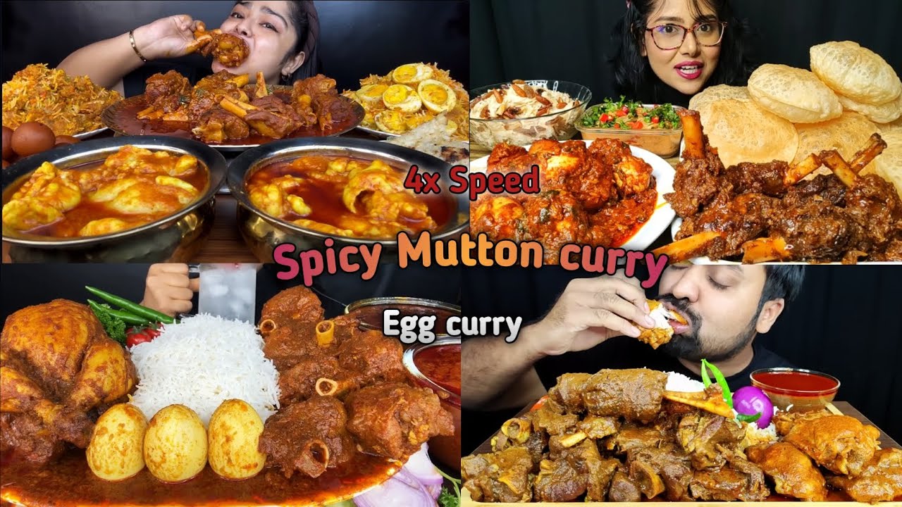 ASMR:Eating Spicy Mutton Josh curry🍖🤤oily mutton Fat curry, egg curry, whole chicken, eating,mukbang