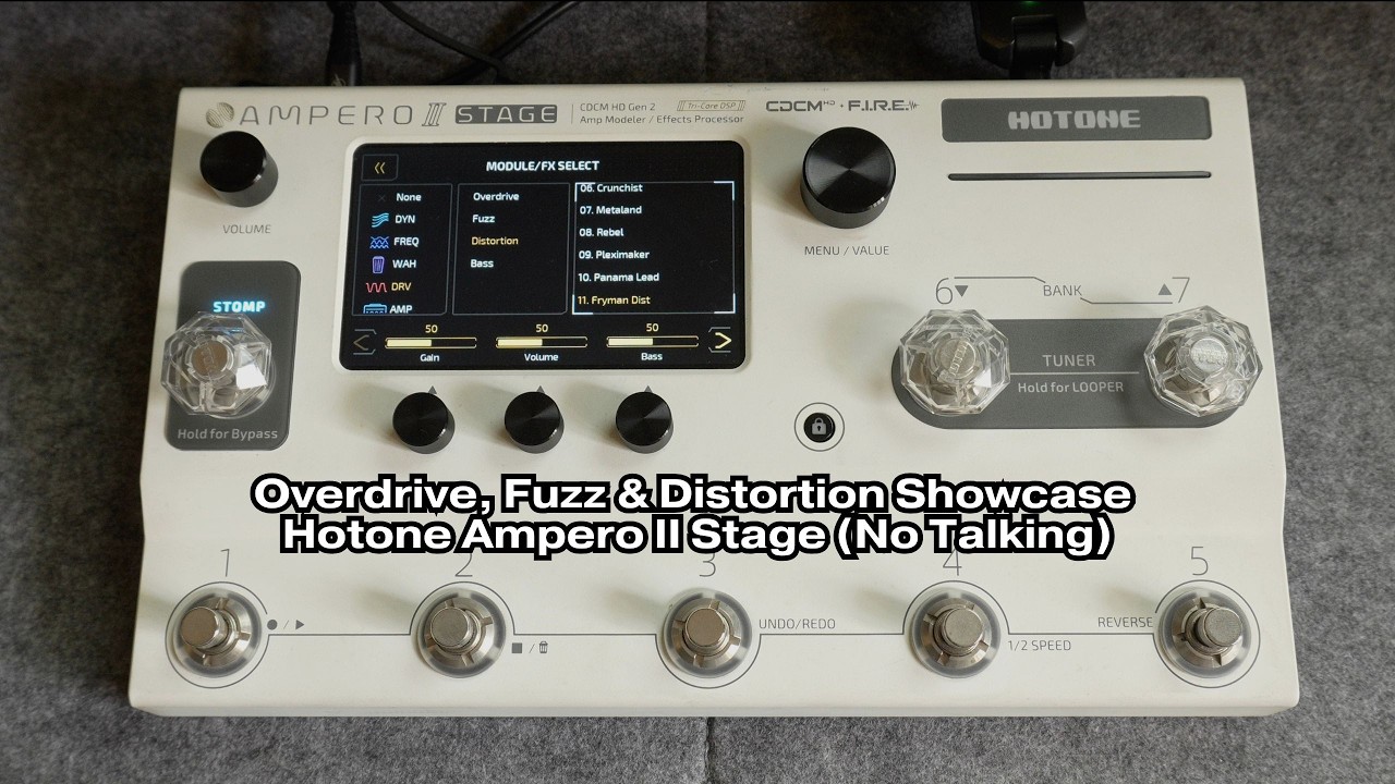 Overdrive, Fuzz & Distortion Showcase | Hotone Ampero II Stage (No Talking)