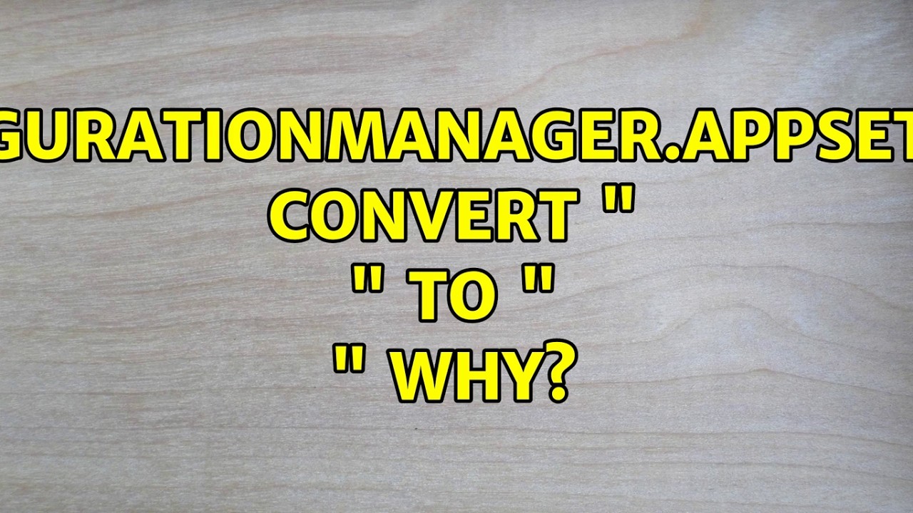 ConfigurationManager.AppSettings convert 