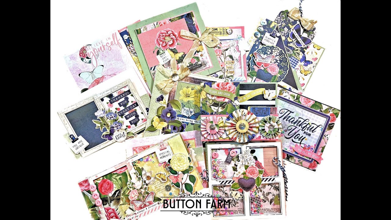Reveal Button Farm Club Indigo Garden Card Kit