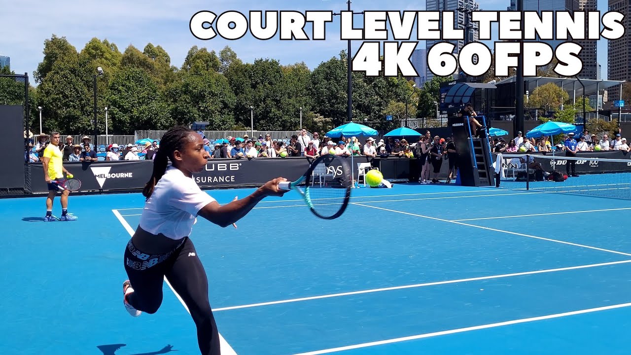 Get A True Sense of Pro Tennis Speed and Intensity! Court-Level Side View in 4K 60FPS