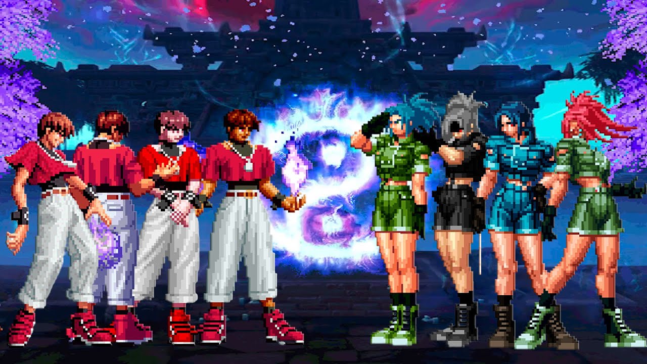 [KOF Mugen] Orochi Chris Team vs Leona Heidern Team