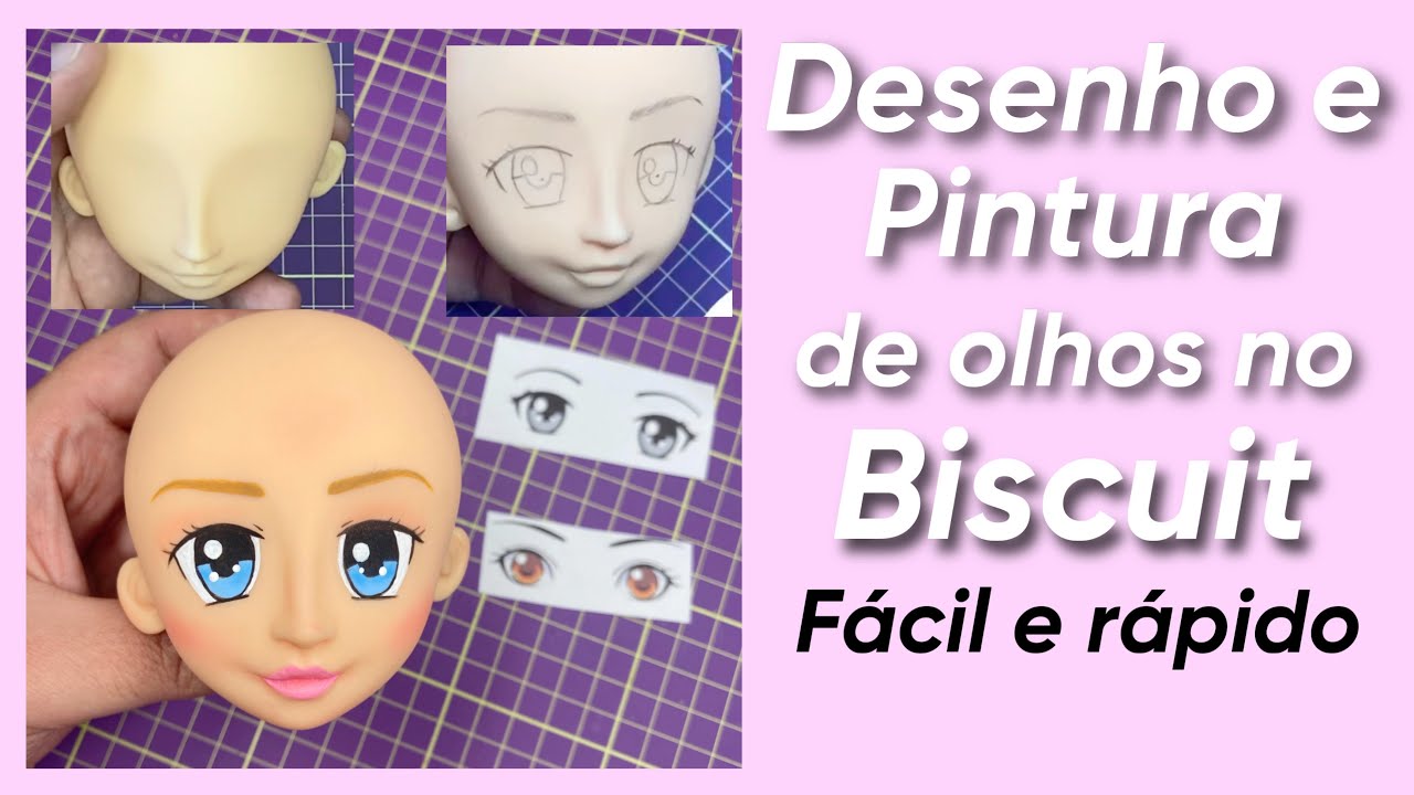 Desenho e Pintura de olhos no Biscuit | Olho Manga @AlmirNascimento