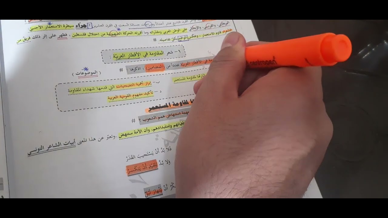 تخصص١٣ ( قضايا أدبية ) / شعر المقاومة. انتهت الوحدة الأولى.
