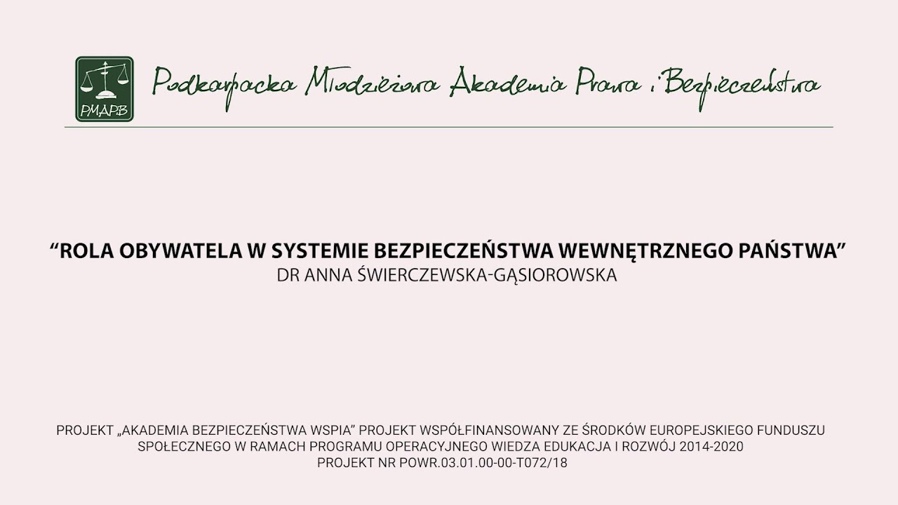 Rola obywatela w systemie bezpieczeństwa wewnętrznego państwa