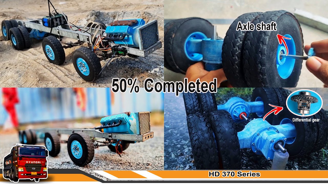 How to Build RC truck from PVC pipe | Hyundai HD370 1/9 Scale [50% Completed]