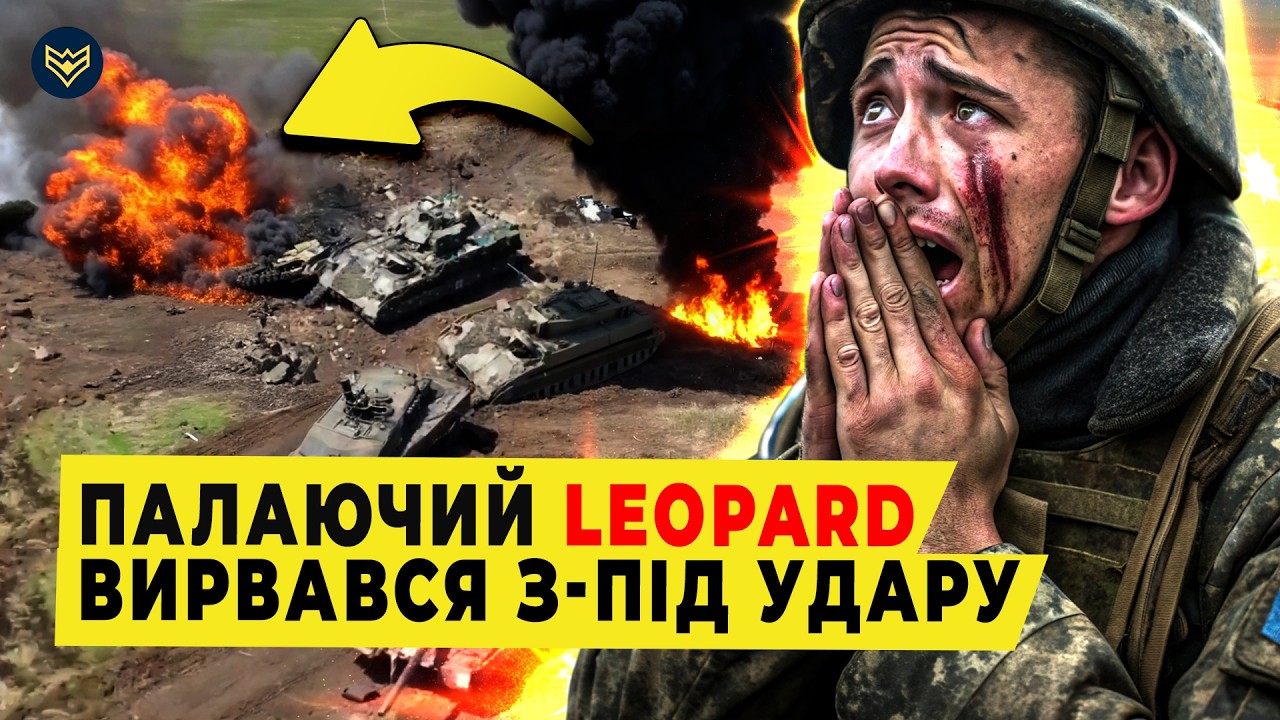 🤯 Башню ОТРВАЛО после удара «Ланцета»! LEOPARD ГОРЕЛ, но ЭКИПАЖ ВЫЖИЛ! Реальные кадры с фронта