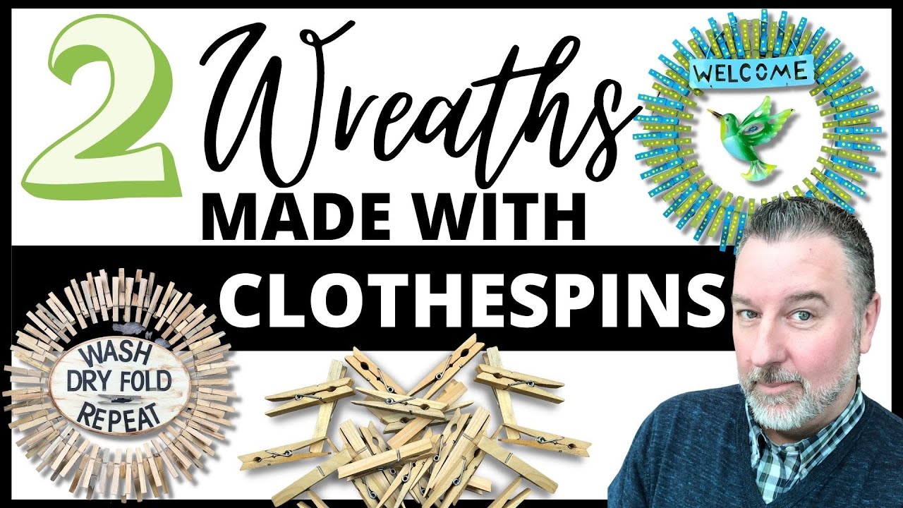 Clothespin Wreaths - Spring Wreath - Laundry Room Wreath
