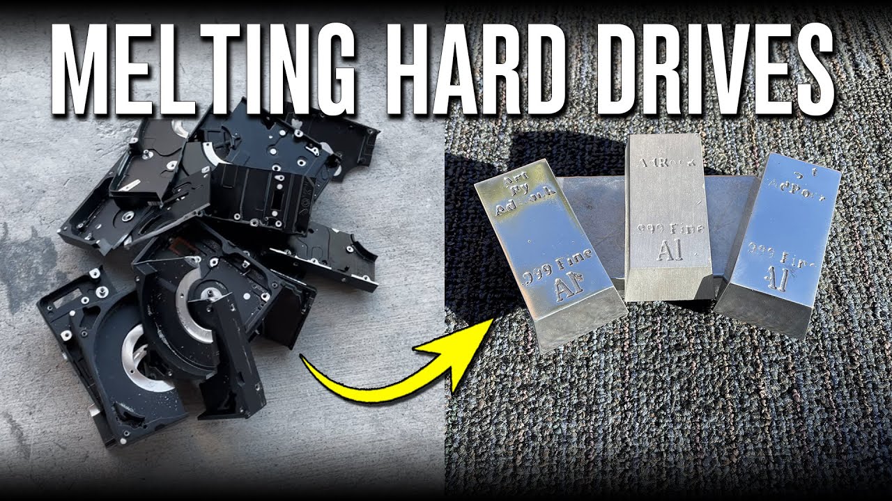 Melting Aluminum Hard Drives Into Custom Ingot Bars - Aluminum Sand Casting Process