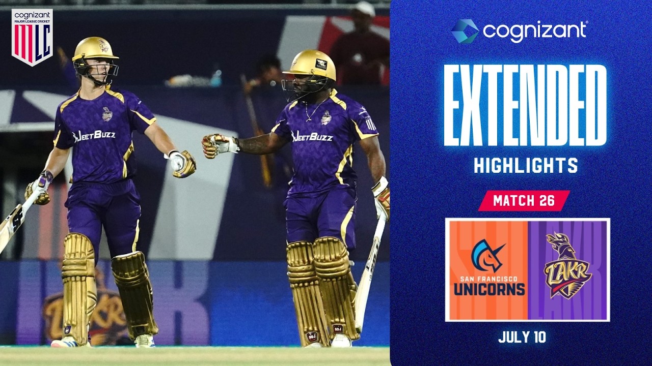 Cognizant Extended Match Highlights | San Francisco Unicorns vs LA Knight Riders | Match #26