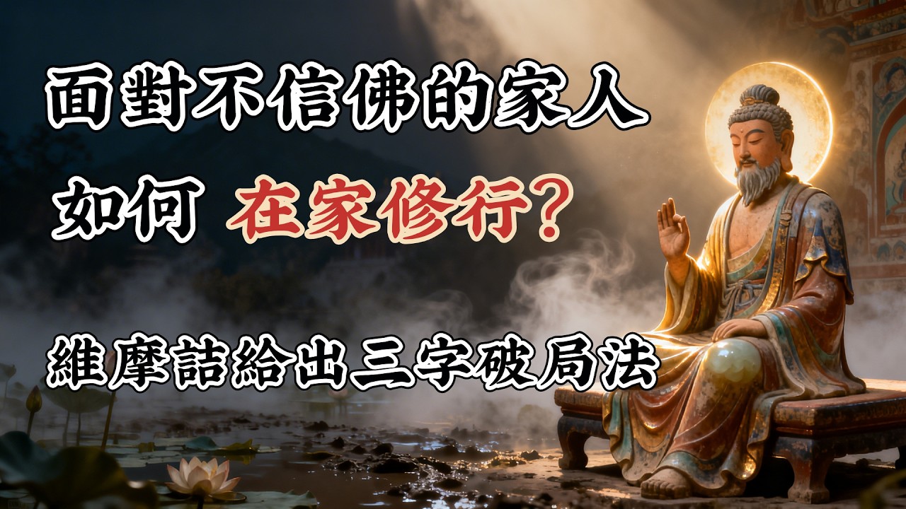 面對不信佛的家人，如何在家修行？維摩詰給出三字破局法 | #佛法智慧 #修行 #開悟