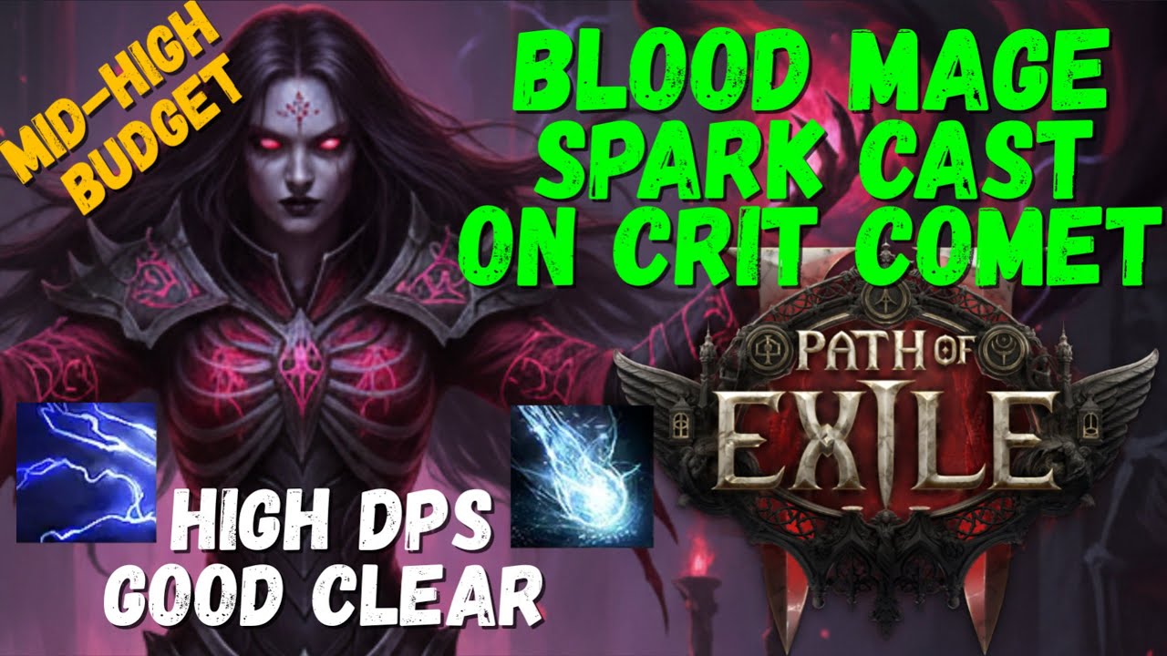 [POE 2] Blood Mage Spark CoC Comet Build - Mapper/Bosser (0.4 Last of the Druids)