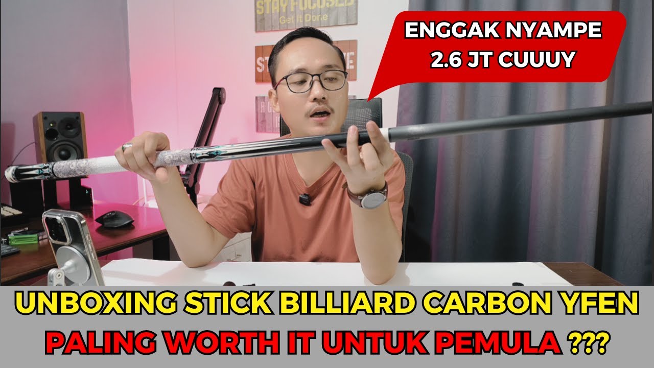UNBOXING stick Billiard Carbon Murah yang VIRAL