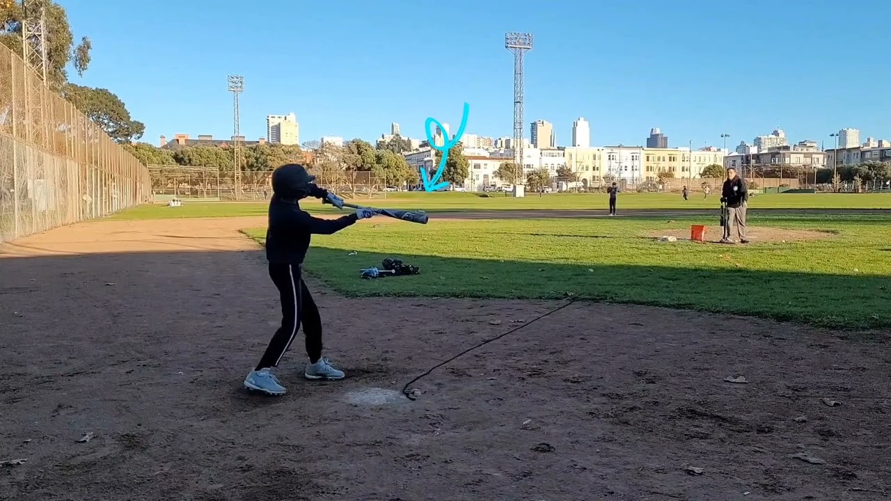 Trevor batting (14/30) against Louisville Black Flame pitching machine