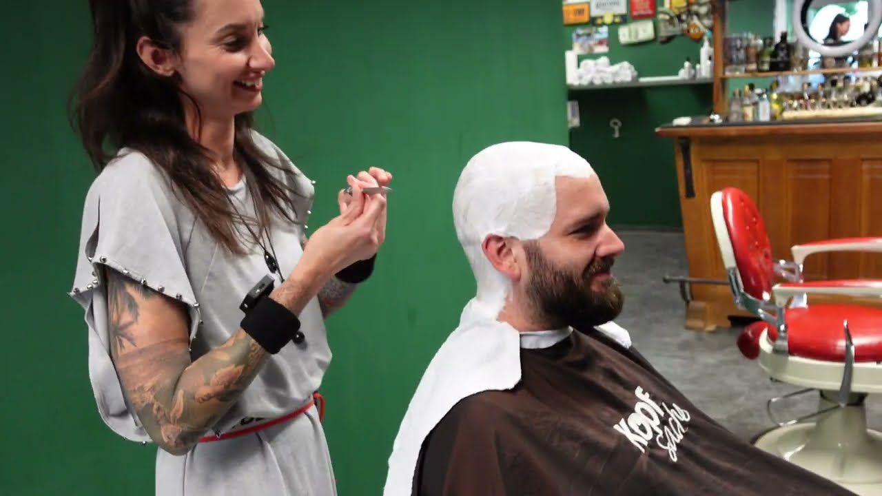 Relaxing ASMR: Female Barber ❤️ Sarah’s Gentle Head Shave & Head Massage