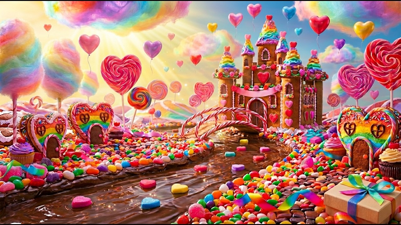 🍬 Magical Sweet Candy Land 🌟 | Relaxing Music & Ambience for Kids