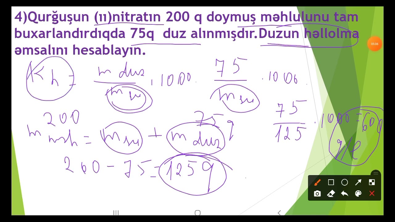 Məhlullar(məsələ və izahları)