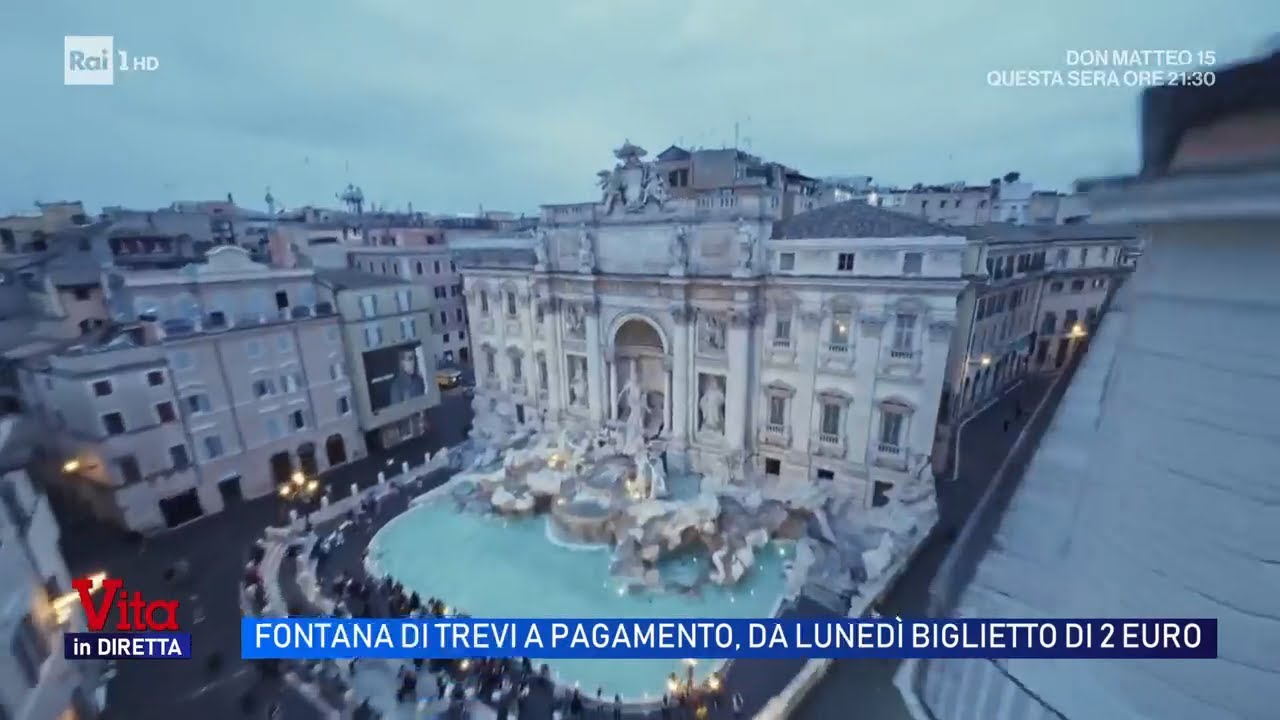 Fontana di Trevi a pagamento, da lunedì biglietto di 2 euro - Vita in diretta 29/01/2026