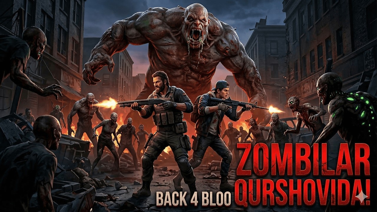 ZOMBILAR QURSHOVIDA! 🧟‍♂️ Marko bilan Back 4 Blood  (O'zbek tilida)