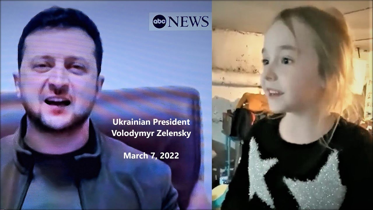 Ukraine President Zelensky inspires...and a little girl sings